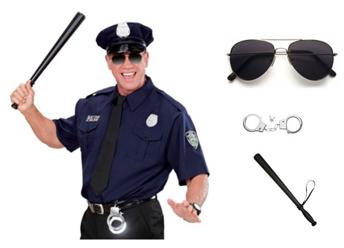 Polizist herren kostüm 3tlg - polizist,